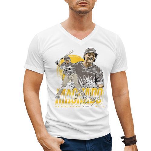 Manny Machado San Diego MLB Baseball Players MLBMMA302N Men's V-Neck T-Shirt - Sportilla