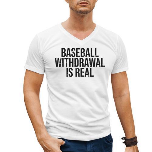 Vintage Baseball Withdrawal Is Real Premium Tri-Blend Men's V-Neck T-Shirt - Sportilla