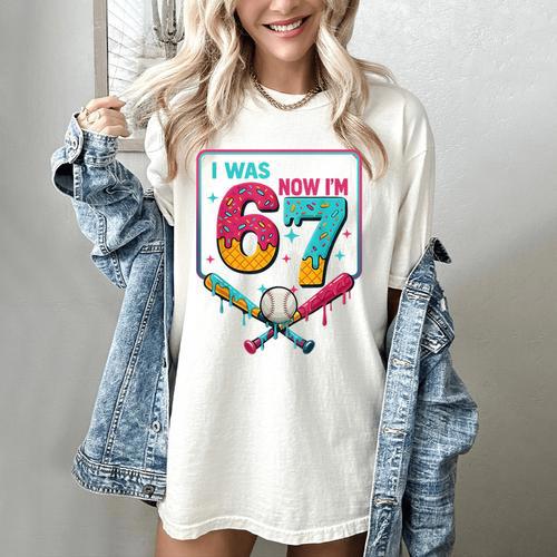 I Was 6 Now Im 7 Ice Cream Drip Baseball For Men Women Kids Women's Comfort Colors T-Shirt - Sportilla