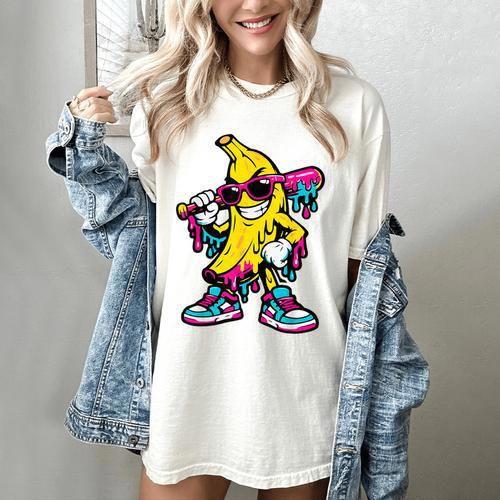 Banana Baseball Drip Women's Comfort Colors T-Shirt - Sportilla