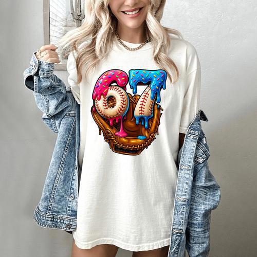 Baseball Drip Ice Cream Number 67 Player Or 67th Birthday Women's Comfort Colors T-Shirt - Sportilla