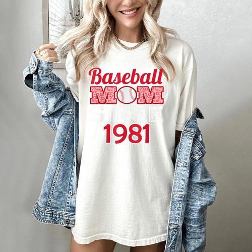 Baseball Mom Since 1981 Women's Comfort Colors T-Shirt - Sportilla