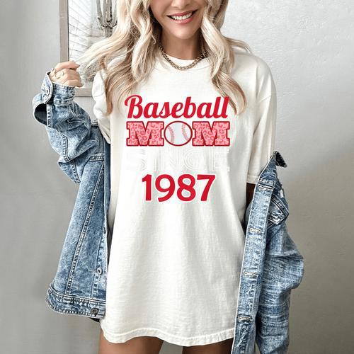 Baseball Mom Since 1987 Women's Comfort Colors T-Shirt - Sportilla