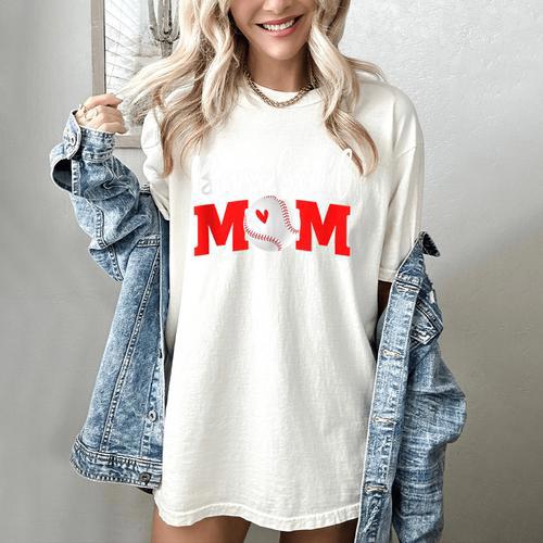 Baseball Mom Cute Letter Print Women Cute Mother's Day Women's Comfort Colors T-Shirt - Sportilla