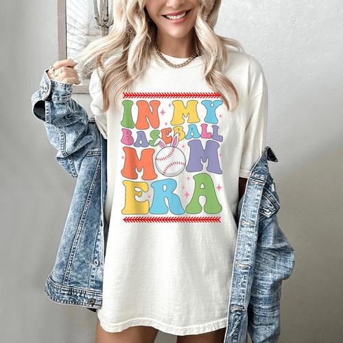 In My Baseball Mom Era Tee Bunny Ears Rabbit Baseball Women's Comfort Colors T-Shirt - Sportilla
