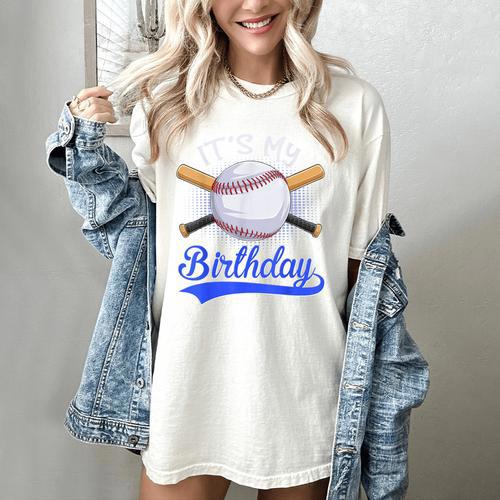 Kids 8th Baseball Birthday Party Boys Sport Fan 8 Years Old Women's Comfort Colors T-Shirt - Sportilla
