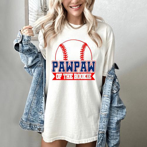 Pawpaw Rookie Of Year 1st Birthday Baseball Theme Matching Women's Comfort Colors T-Shirt - Sportilla