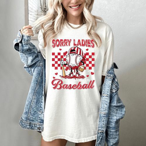 Valentine My Heart Belongs Baseball Lover Boy Men Women's Comfort Colors T-Shirt - Sportilla