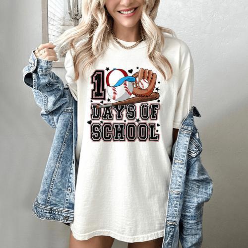 Baseball 100 Days Of School Happy 100th Day Teachers Kids Women's Comfort Colors T-Shirt - Sportilla