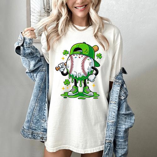 Baseball Drip Ice Cream Apparel Boy Youth St Patrick’s Day Women's Comfort Colors T-Shirt - Sportilla