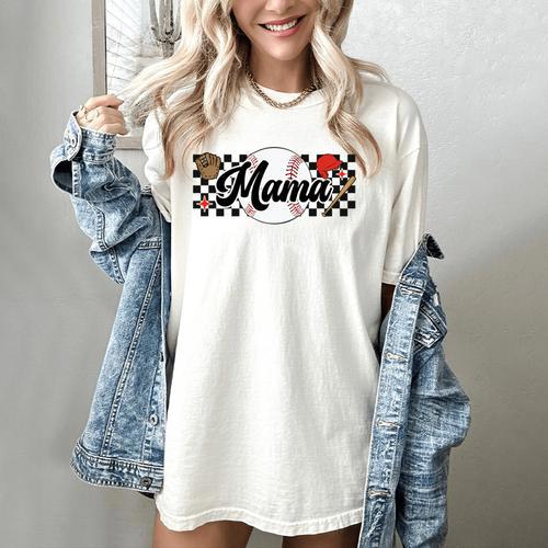 Baseball Mama Game Day Vibes Women Baseball Mom Women's Comfort Colors T-Shirt - Sportilla