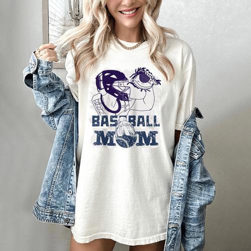 Baseball Mom Cute Design Sports & Softball Nostalgia Tee Raglan Baseball Tee Women's Comfort Colors T-Shirt - Sportilla