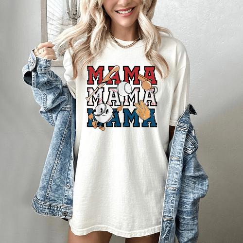 Baseball Mom Baseball Mama Game Day School Sport Women's Comfort Colors T-Shirt - Sportilla