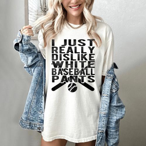 I Dislike Baseball Pants Softball Tball Baseball Mom Women's Comfort Colors T-Shirt - Sportilla