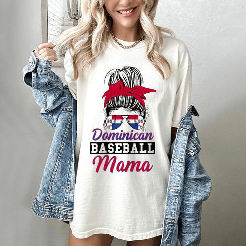 Dominican Baseball Mama Quote For a Dominican Baseball Mom Women's Comfort Colors T-Shirt - Sportilla