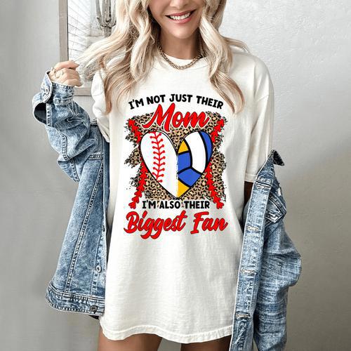 I'm Their Biggest Fan Volleyball Baseball Mom Women's Comfort Colors T-Shirt - Sportilla
