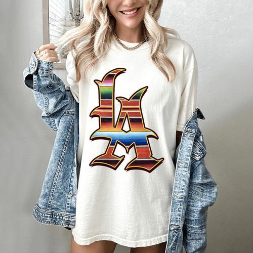 LA Sarape Los Angeles LA Sarape East LA Baseball Mexican Premium Tri-Blend Women's Comfort Colors T-Shirt - Sportilla