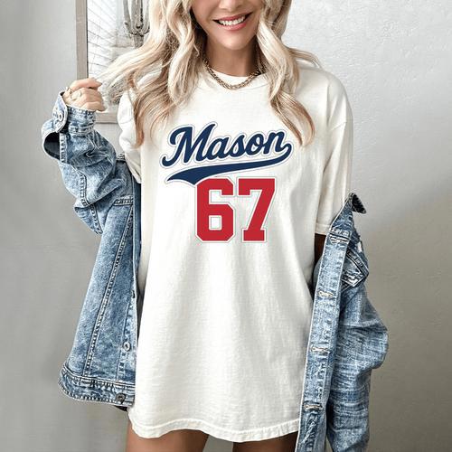 Mason 67 Jersey Baseball Men Women Boys Girls Number 6 7 Women's Comfort Colors T-Shirt - Sportilla
