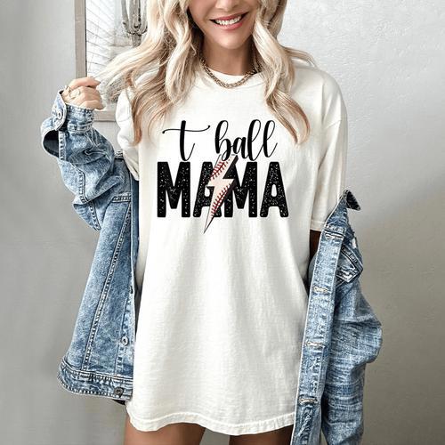 T-Ball Mama Baseball Mama Baseball Mom Women's Comfort Colors T-Shirt - Sportilla