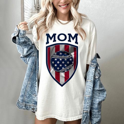 USA Mum Mother's Day Baseball Mom Women's Comfort Colors T-Shirt - Sportilla