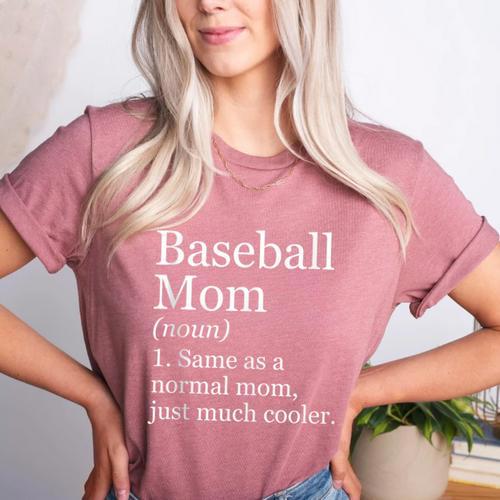 Baseball Mom Definition Sarcastic Sports Women's Heather T-Shirt - Sportilla
