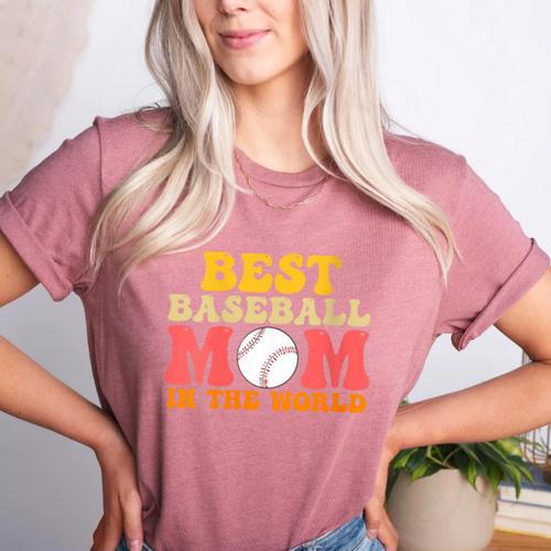 Best Baseball Mom In The World Baseball Women's Heather T-Shirt - Sportilla