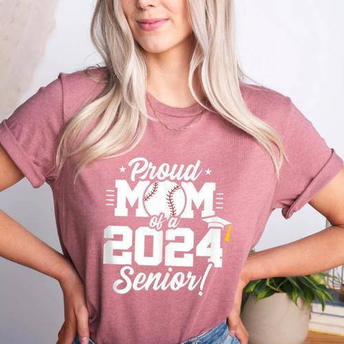 Class Of 2024 Senior Year Baseball Mom Senior 2024 Women's Heather T-Shirt - Sportilla