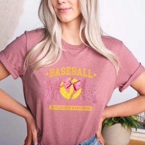 Coquette Baseball Mom Bow Like A Normal Mom But Mother's Day Women's Heather T-Shirt - Sportilla