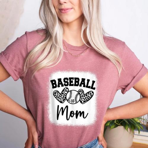 Custom Baseball Mom Number 10 Heart For Mom Women's Heather T-Shirt - Sportilla