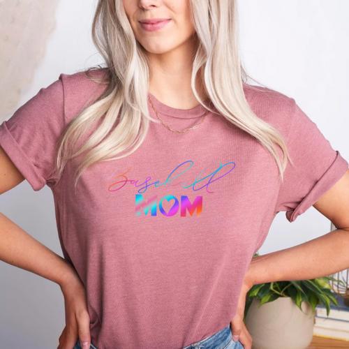 Cute Mother's Day Teeball T-Ball Baseball Mom Women's Heather T-Shirt - Sportilla