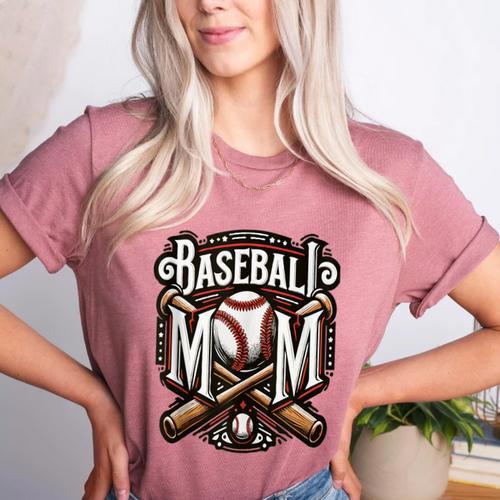 Home Run Baseball Mom Women's Heather T-Shirt - Sportilla