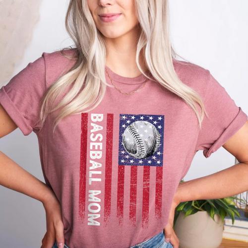Vintage Baseball Mom Proud Family Summer Baseball Player Women's Heather T-Shirt - Sportilla