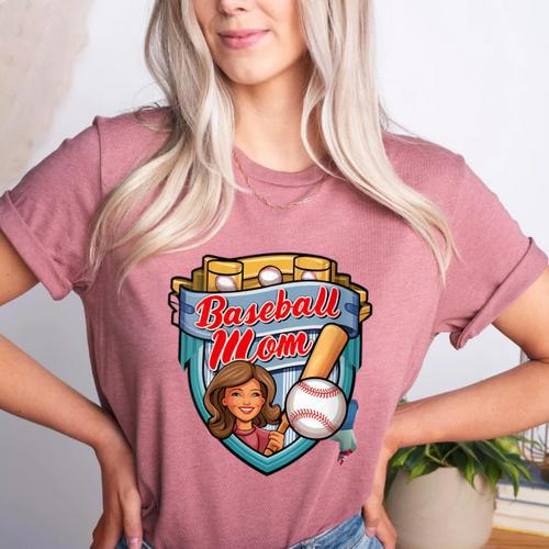 Womens Baseball Mom Mama Mother's In My Baseball Mom Era Women's Heather T-Shirt - Sportilla