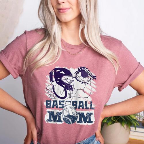 Baseball Mom Cute Design Sports & Softball Nostalgia Tee Raglan Baseball Tee Women's Heather T-Shirt - Sportilla