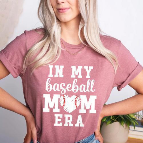 In My Baseball Mom Era Baseball For Baseball Team Moms Women's Heather T-Shirt - Sportilla