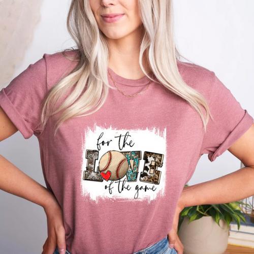 Baseball Mom Leopard For The Love Of The Game Bleached Women Women's Heather T-Shirt - Sportilla