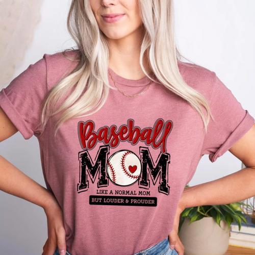Baseball Mom Red Varsity Baseball Mama Cute Mother's Day Women's Heather T-Shirt - Sportilla