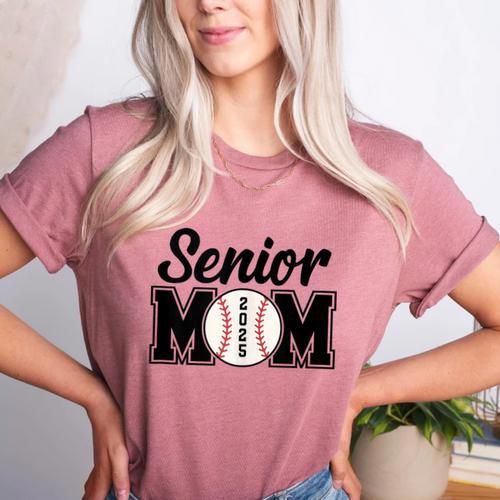 Baseball Mom Senior 2025 Mama Baseball Players High School Women's Heather T-Shirt - Sportilla