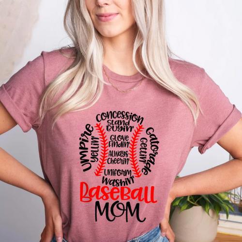 Baseball Mom T Ball Game Mother's Day 2023 Women's Heather T-Shirt - Sportilla