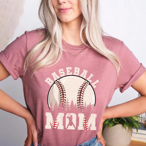 Baseball Mom Vintage Baseball Ball Mama Women's Heather T-Shirt - Sportilla