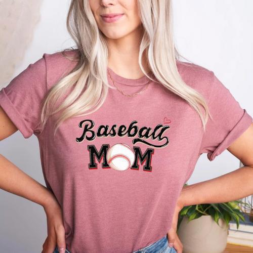 Baseball Mom Baseball Women's Heather T-Shirt - Sportilla