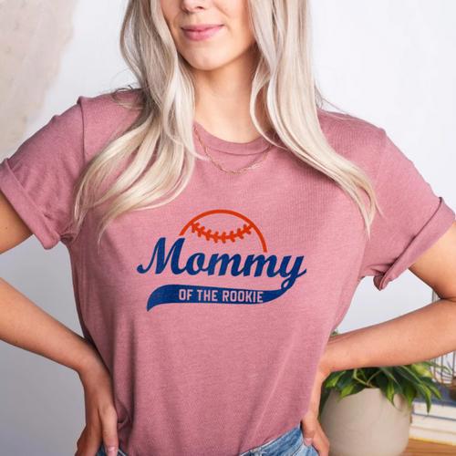 Baseball Mommy Of The Rookie Mom Birthday Baseball Raglan Baseball Tee Women's Heather T-Shirt - Sportilla
