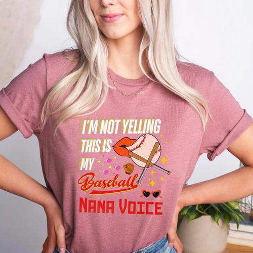 I'm Not Yelling This Is My Baseball Nana Voice Baseball Mom Premium Women's Heather T-Shirt - Sportilla