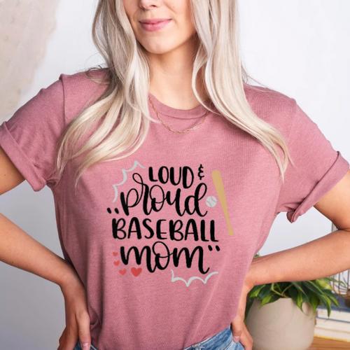 Loud & Proud Baseball Mom Women's Heather T-Shirt - Sportilla