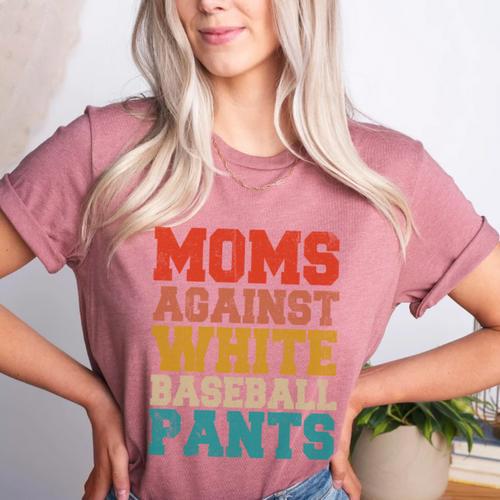 Moms Against Baseball Pants Baseball Mom Mother Women's Heather T-Shirt - Sportilla