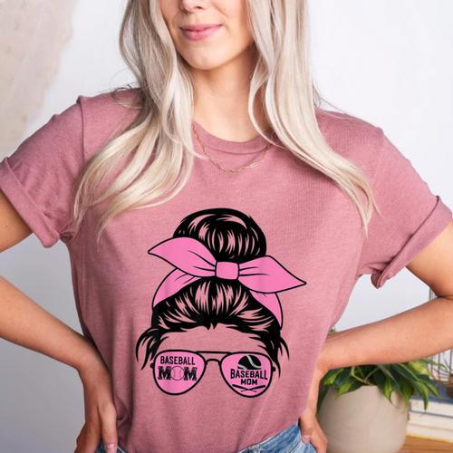 Mother Day Mama Retro Mama Mommy Baseball Mom Women's Heather T-Shirt - Sportilla