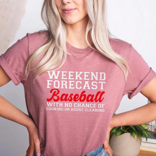 Retro Baseball Mom Mother's Day Weekend Forecast Baseball Premium Women's Heather T-Shirt - Sportilla