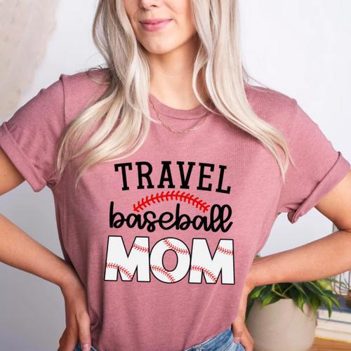 Travel Baseball Mom Sports Mom Baseball Mama Women's Heather T-Shirt - Sportilla