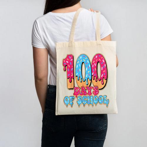 100 Days Of School Baseball Drip 100th Day Of School Canvas Tote Bag - Sportilla