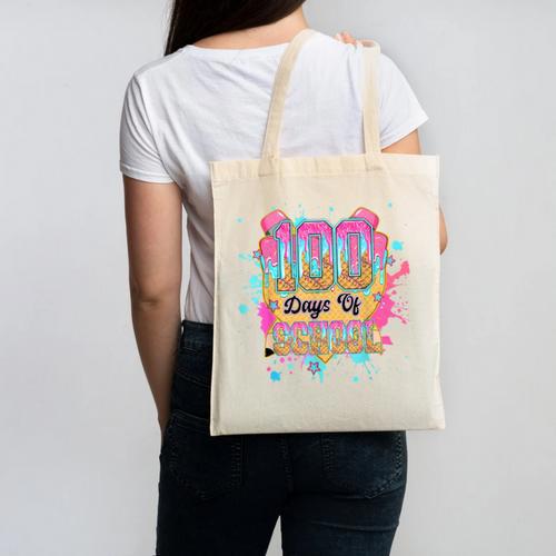 100 Days Of School Baseball Drip Boys Kids 100th Day Canvas Tote Bag - Sportilla